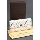 Louis Vuitton Portemonnaie "Takashi Murakami" in Monogram Canvas white Multicolor, innen türkisfarb