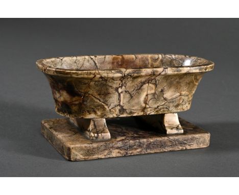 Marmor Schreibtisch Utensil „Römische Badewanne“, 8x17x9cm, rest.