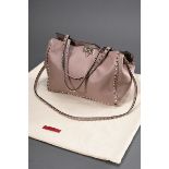 Valentino Tasche “Rockstud”, altrosé Rindsleder, silberfarbene Nieten, Schnappverschluss, innen hel