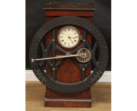 An early to mid-20th century industrial dial recorder or clocking-in machine, 15.5cm clock dial inscribed Richards (Shipbuild
