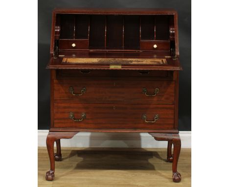 An early 20th century Chippendale Revival mahogany bureau, 102.5cm high, 81cm wide, 44.5cm deep, c.1930 