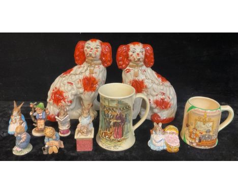 A Royal Albert Beatrix Potter model, Mrs Flopsy Bunny, others, Mrs Rabbit and Bunnies, Tailor of Gloucester, Hunca Munca, Tom
