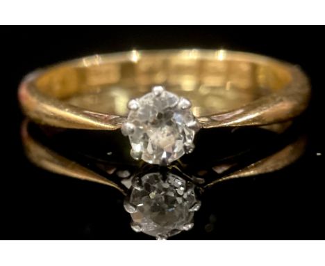 A 22ct gold diamond solitaire ring, size N, 2.6g 