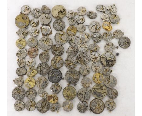 Quantity of wristwatch movements, some signed to include Trebex, Marvin, Rotary, Ebel, Cyma, Vulcain, SS&Co, Everite, Vertex,