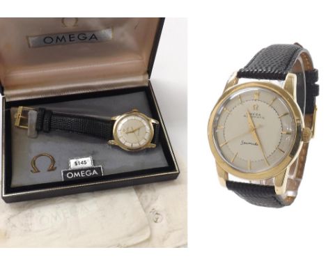 Omega Seamaster 'bumper' automatic gold plated and stainless steel gentleman's wristwatch, ref. 25577-13 SC, circa 1952, circ