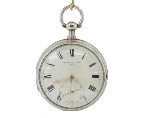 Parkinson & Frodsham, London, No. 524, fine silver pair cased pocket chronometer, hallmarked London 1823, gilded fusee full p