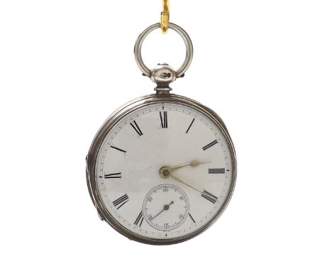 Silver fusee lever engine turned pocket watch, London 1878, signed Ellis Depree & Tucker, Exeter, no. 66103, with dust cover,