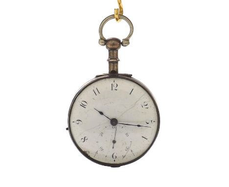 Early 19th century silver verge pocket watch, London 1810, the fusee movement signed Thomas Reid, Edinburgh, no. 919, with pi