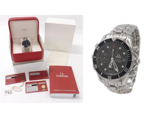 Omega Seamaster Professional Chronometer chronograph automatic stainless steel gentleman's bracelet watch, ref. 2133042400100