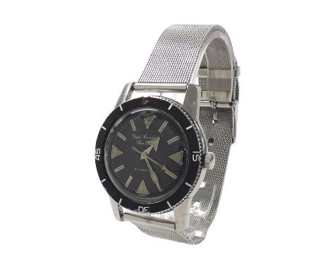 Paul Marchal Skin Diver automatic stainless steel gentleman's wristwatch, the case case marked Zeriam 6078, black rotating be