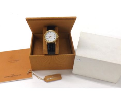 Girard-Perregaux automatic 18ct gentleman's wristwatch, ref. 4799, white dial with Roman numerals, sweep centre seconds and d