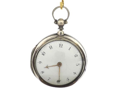 Late 18th century silver verge pair cased pocket watch, London 1792, the fusee movement signed G. Freeman, London, no. 1795, 