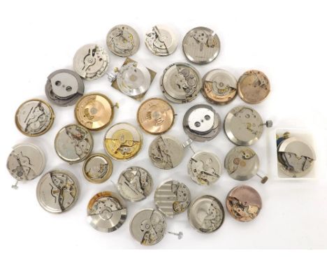 Selection of automatic watch movements to include Accurist, Avia, Timex, Sekonda (in need of attention)