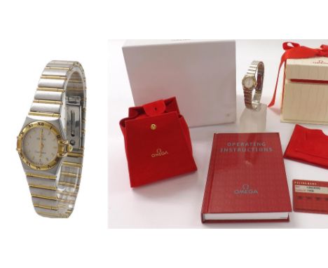 Omega Constellation gold and stainless steel lady's bracelet watch, ref. 1262300, circa 2002, serial no. 58024533, quartz, 23