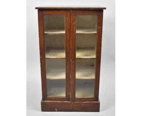 An Edwardian Glazed Three Shelf Side Cabinet, 46cms Wide and 79cms High 