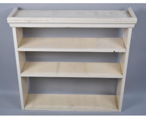 A Cream Painted Three Shelf Open Bookcase, 85cms wide 