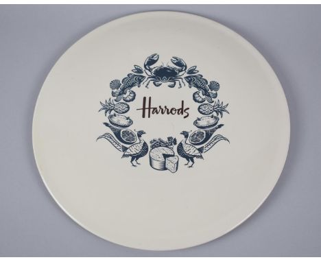 A Harrods Plate Decorated with Wreath of Fish, Croissant, Pineapples, Gammon, Pheasants, Pies, Shells and a Crab, 30cm Diamet