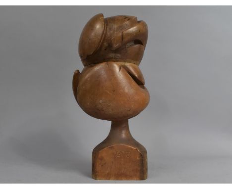 A Mid 20th Century Carved Wood Modern Art Sculpture, Numbered 7873, 34cms High 