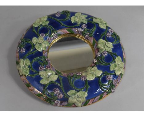 A Modern Ceramic Framed Circular Wall Mirror, 30cms Diameter 