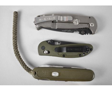 A Collection of American and Other Pocket Knives to include Hostile Environment Survival Tool RYPD2, A Victorinox Mouser Swis