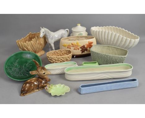 A Collection of Various Mid/Late 20th Century Ceramics to comprise Sylvac Planters, Horse, Dish, Caddy Etc 