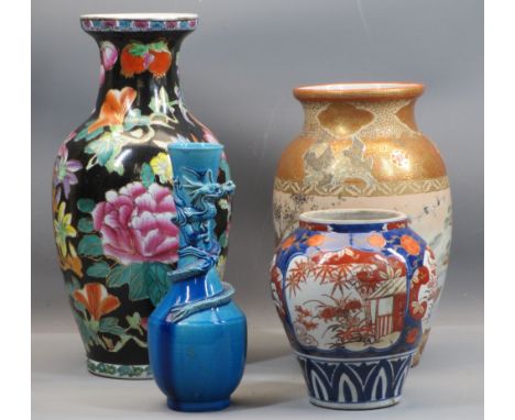 CHINESE &amp; JAPANESE POTTERY VASES 19TH/20TH CENTURY, 37cms the tallest