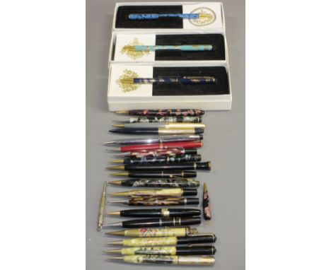 PROPELLING PENCILS - an assortment to include: Modern Buckingham Palace Garden shop enamelled, in original boxes (3), Vintage