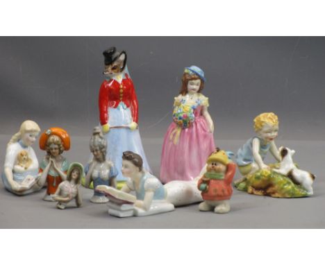 ROYAL WORCESTER FIGURE 'Two Babies' modelled by F G Doughty, 9cms H, Royal Doulton figure 'My Pet' HN2239, 8cms H, Royal Doul