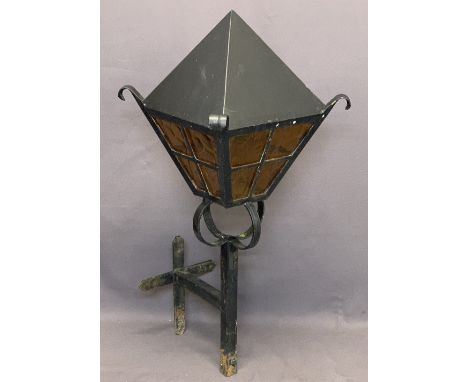 WALL MOUNTED EXTERIOR LANTERN LAMP, 112cms H, 49cms W