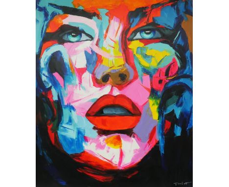 CONTEMPORARY SCHOOL, portrait of a woman, on canvas, 100cm x 120cm. 