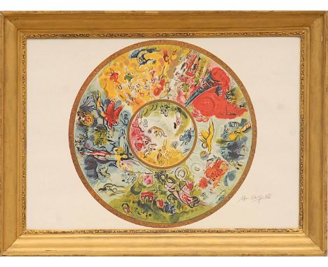 MARC CHAGALL, Ceiling of the Paris Opera, signed in the plate, off set lithograph, 62cm x 88cm. (Subject to ARR - see Buyers 