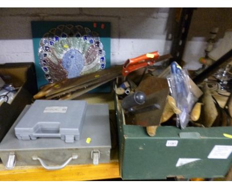 A BOX OF VARIOUS TOOLS ETC