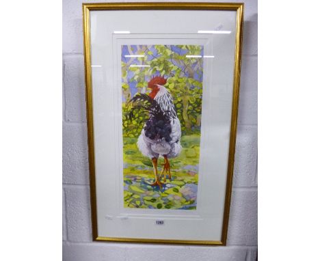 A LIMITED EDITION PRINT, 'Light Sussex Cockeral' 32/500, signed M A Rogers