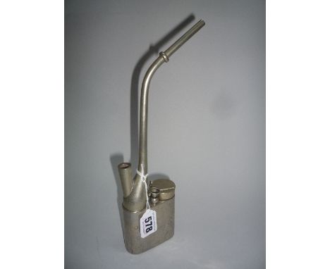A WHITE METAL OPIUM PIPE
