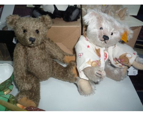 A STEIFF CLASSIC TEDDY BEAR, height approximately 25cm, together with another bear, height approximately 26cm (2)