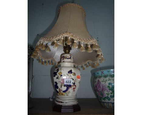 A MASONS 'MANDALAY' TABLE LAMP, with shade