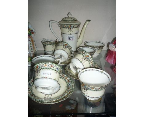 A ROYAL WORCESTER 'CHANTILLY' COFFEE SET, (15)