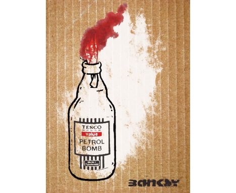 BANKSY DISMALAND– D’APRESSans titreBombe aérosol et pochoir sur carton, signé et numéroté à 50 exemplaires.Art gratuit de la 