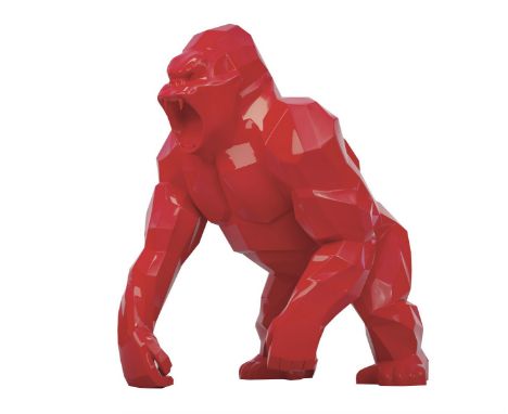 Richard ORLINSKI (Né en 1966) ORIGIN KONG Sculpture monumentale en résine rouge Signée, pièce unique.Dimension : 500 x 527 x 