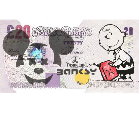 BANKSY X DISMALAND – D’APRESMickey, Dismal Sterling Canvas, 2015Sérigraphie sur toile, édition limitée, livré avec le ticket 