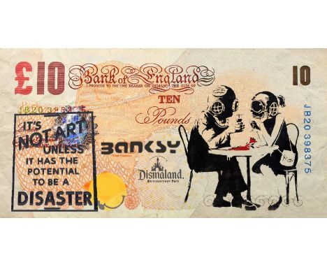 BANKSY X DISMALAND – D’APRESIt's not Art ,Dismal Sterling Canvas, 2015Sérigraphie sur toile, édition limitée, livré avec le t
