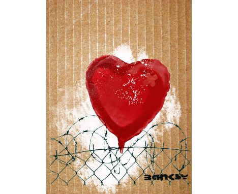 BANKSY DISMALAND– D’APRESSans titreBombe aérosol et pochoir sur carton, signé et numéroté à 50 exemplaires.Art gratuit de la 