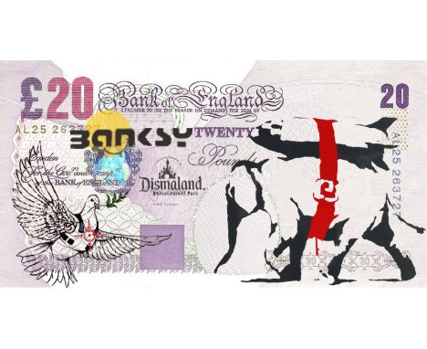 BANKSY X DISMALAND – D’APRESElephant Bomb, Dismal Sterling Canvas, 2015Sérigraphie sur toile, édition limitée, livré avec le 