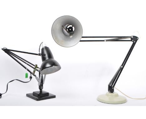 Herbert Terry &amp; Sons - Mid 20th century anglepoise industrial table desk lamp, af. Having a conical shade, with ebonised 