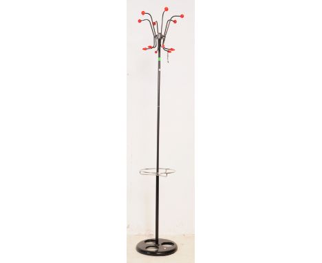 Hago - A retro mid 20th Century chrome and cast iron atomic sputnik coat stand / hat stand having a six pronged top with lowe