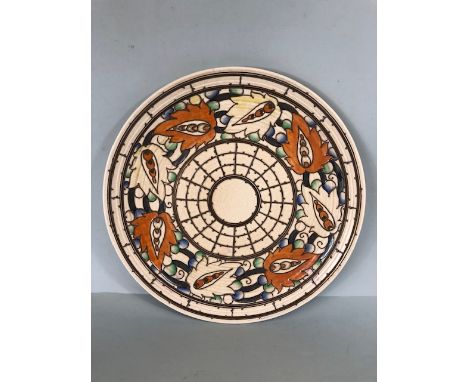 Crown Ducal Charlotte Rhead wall hanging charger in Tarragona pattern approximately 37cm diameter
