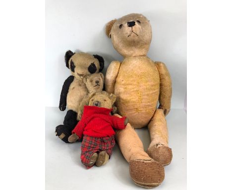 Antique and vintage toys, early and mid century Teddy Bears including a Merrythought Panda, all in need of TLC 