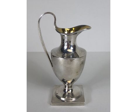 Antique Silver English London hallmarked cream jug in the shape of a classical Roman water pitcher, approximately 86g