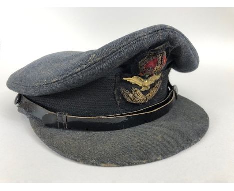 Military interest, 1940s period British RAF officers cap, bullion badge to front, Canadian made 