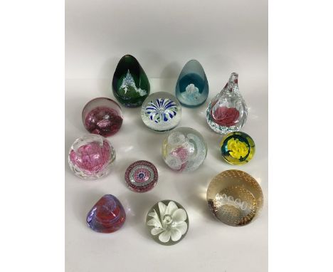 Studio Glass, collection of paperweights, the majority Caithness, including signed limited editions (12 in total)